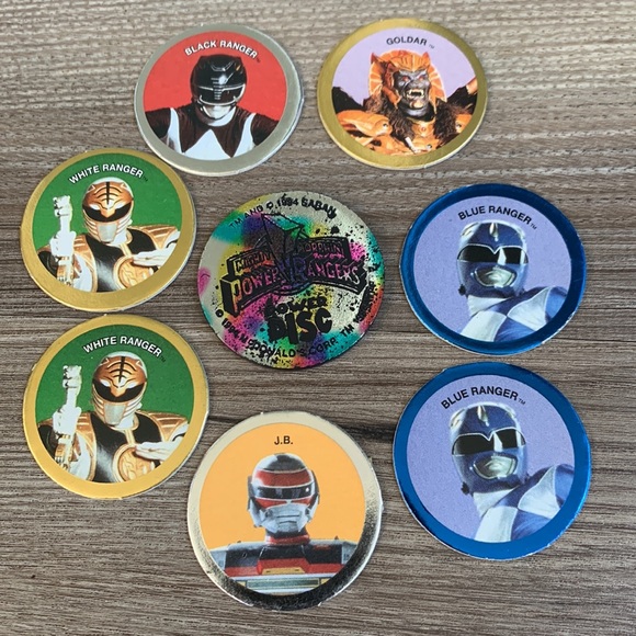 Power Rangers Pogs 1 Slammer 7 Caps McDonald 1994 WPF Mighty Morphin MMPR Saban - Picture 3 of 9